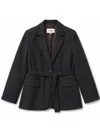 Diega Texture-blend Jacket With Soft Structure In Black
