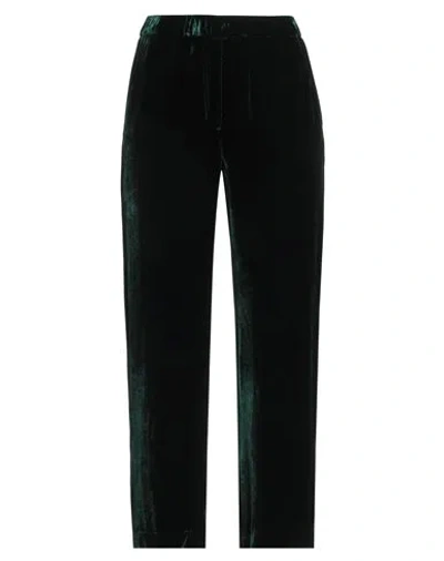 Diega Woman Pants Dark Green Size S Viscose, Silk