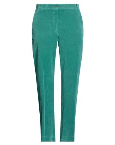 Diega Woman Pants Deep Teal Size M Cotton, Elastane In Green