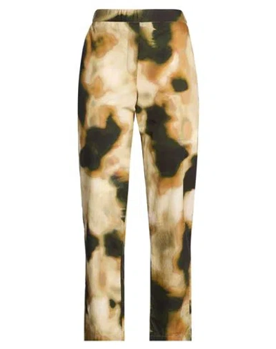 Diega Woman Pants Khaki Size M Cotton In Burgundy