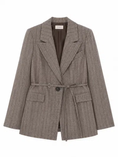 Diega Woven Utility Jacket With Stretch Blend In Ecru