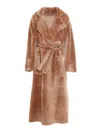 Diego M Sheepskin Coat In Brown