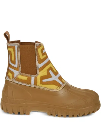 Diemme Abstract-pattern Chelsea Boots In Brown