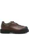 Diemme Ampezzo Low Rubber-trimmed Full-grain Leather Boots In Brown