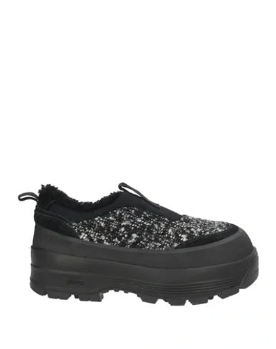 Diemme Badia Basso Shearling Woman Sneakers Black Size 8 Leather, Textile Fibers