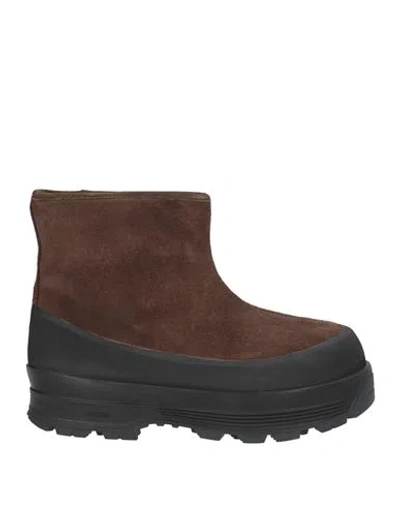 Diemme Badia Shearling Man Ankle Boots Brown Size 10 Leather, Rubber In Multi