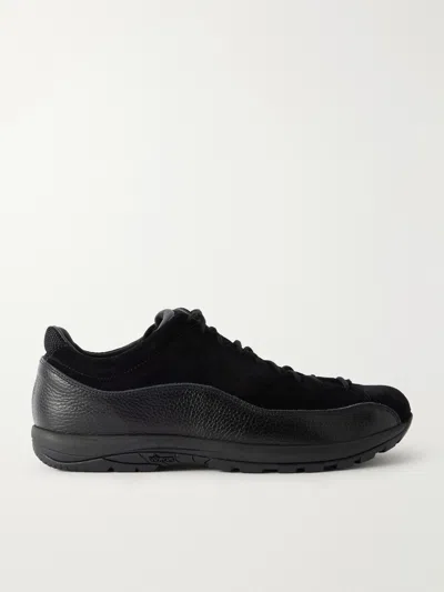Diemme Bardolino Suede And Leather Sneakers In Black