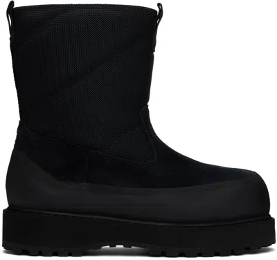 Diemme Panelled Chunky Suede Boots In Black