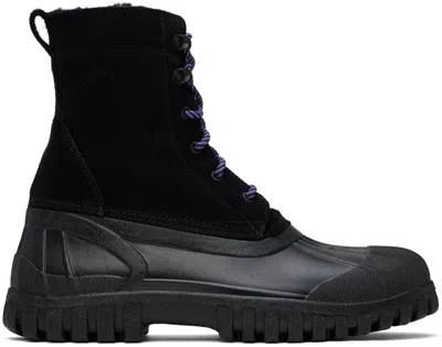 Diemme Black Anatra Shearling Boots In Black Suede