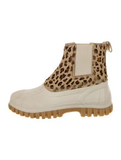 Pre-owned Diemme Calf Hair Animal Print Chelsea Boots In Neutral