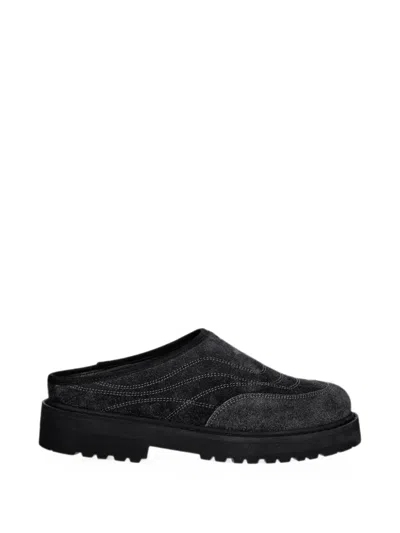 Diemme Contrast-stitch Slip-on Mules In Black
