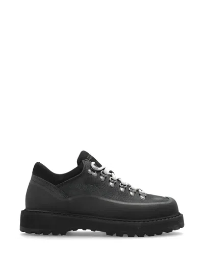 Diemme Cornaro Gomma Lace-up Leather Sneakers In Black