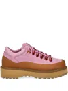 Diemme Cornaro Gomma Lace-up Suede Boots In Pink