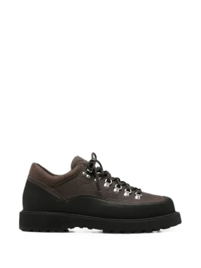 Diemme Cornaro Gomma Leather Panelled Sneakers In Brown