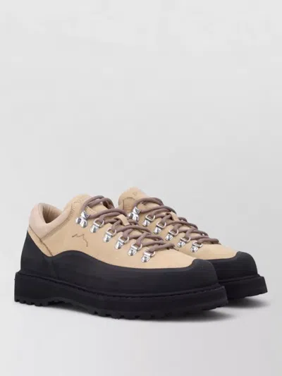 Diemme Cornaro Platform Sneakers Rubber Sole Suede In Neutral