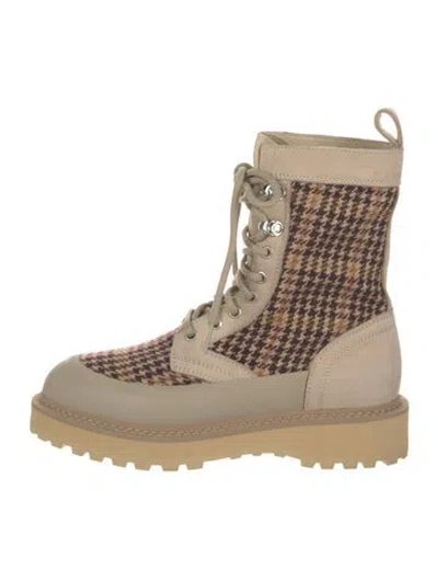 Pre-owned Diemme Houndstooth Print Hiking Boots In Neutral