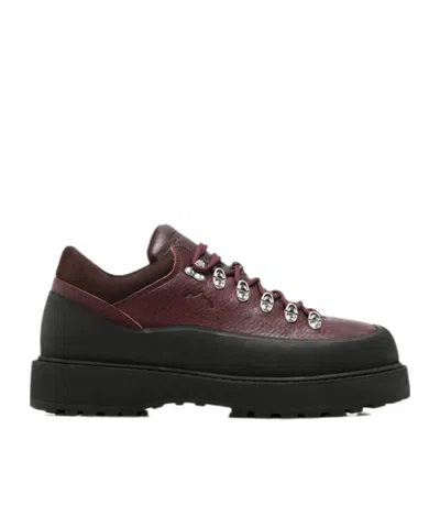 Diemme Lace-up Low-top Casual Shoes In Burgundy