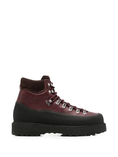 Diemme Lace-up Panelled Boots In Purple