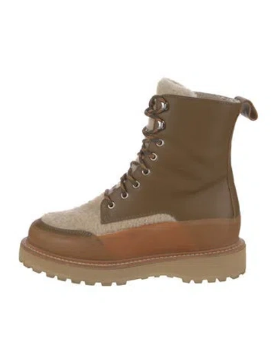 Pre-owned Diemme Leather Combat Boots In Yellow