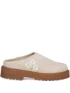 Diemme Maggiore Embroidered Mules In Neutral