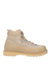 Diemme Man Ankle Boots Beige Size 9 Leather, Textile Fibers In Sand