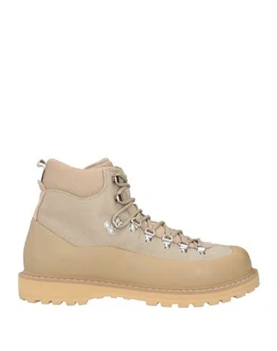 Diemme Man Ankle Boots Beige Size 9 Leather, Textile Fibers In Sand