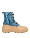 Diemme Man Ankle Boots Blue Size 5 Leather, Rubber In Blue