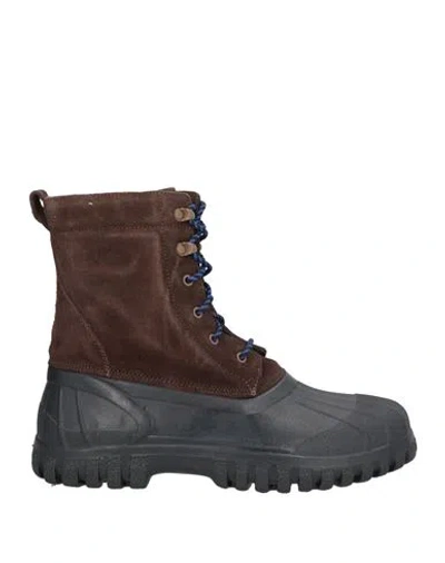 Diemme Man Ankle Boots Dark Brown Size 10 Leather, Rubber
