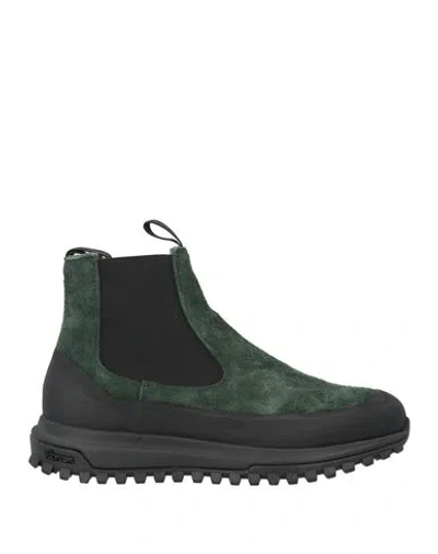 Diemme Man Ankle Boots Dark Green Size 10 Leather In Black