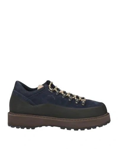 Diemme Man Ankle Boots Navy Size 9 Leather In Blue