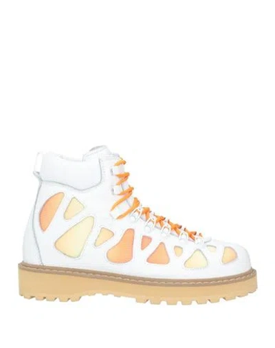 Diemme Man Ankle Boots Off White Size 7 Leather, Textile Fibers