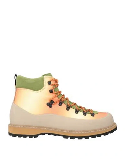 Diemme Man Ankle Boots Orange Size 10 Leather, Textile Fibers