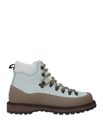 Diemme Man Ankle Boots Sky Blue Size 10 Leather, Textile Fibers In Multi