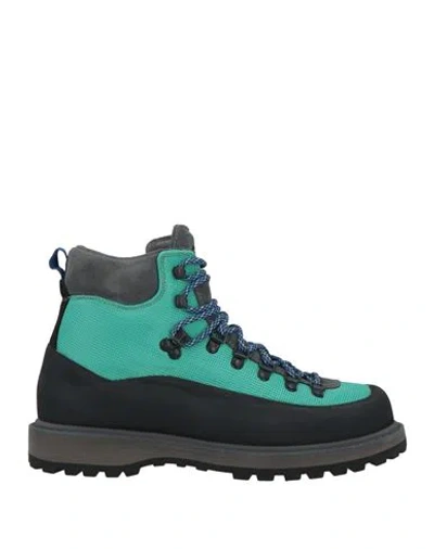 Diemme Man Ankle Boots Turquoise Size 12 Leather, Textile Fibers In Blue