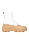 Diemme Man Ankle Boots White Size 8 Leather, Rubber In White