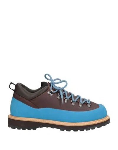 Diemme Man Lace-up Shoes Blue Size 10 Leather, Plastic