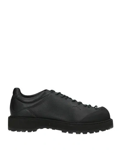 DIEMME DIEMME MAN LACE-UP SHOES BLACK SIZE 10 LEATHER, PLASTIC