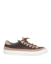 Diemme Man Sneakers Chocolate Brown Size 10 Leather, Textile Fibers