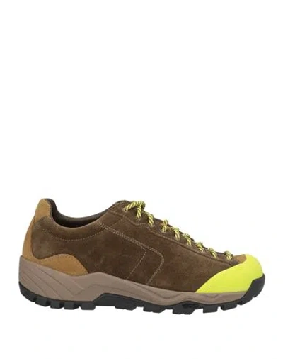 DIEMME DIEMME MAN SNEAKERS DARK BROWN SIZE 9 LEATHER, RUBBER