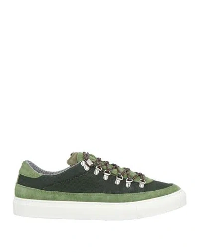 Diemme Man Sneakers Dark Green Size 10 Leather, Textile Fibers