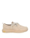 Diemme Man Sneakers Sand Size 8 Leather, Textile Fibers In Beige