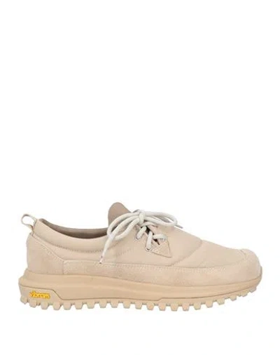 Diemme Man Sneakers Sand Size 8 Leather, Textile Fibers In Beige