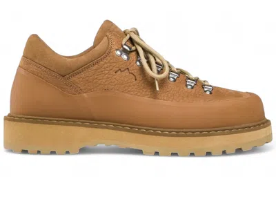Pre-owned Diemme Men's  Leather M Cornaro Gomma Leather Sneakers In Cognac In Brown