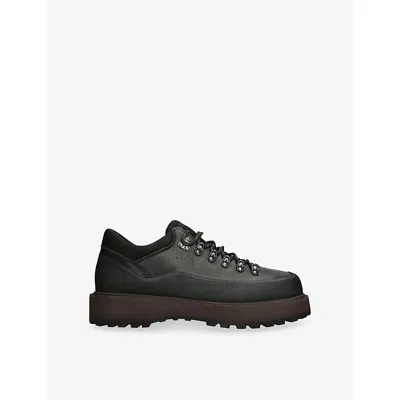 DIEMME MENS BLACK CORNARO GOMMA LEATHER BOOTS EUR 41 / 7 UK