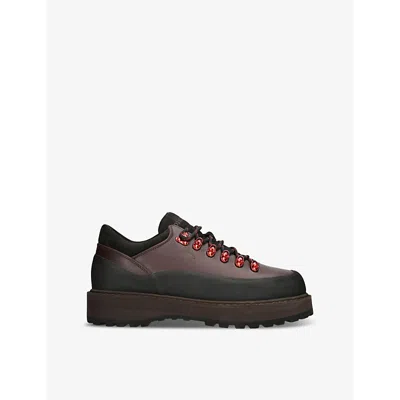 DIEMME MENS BLK/BROWN CORNARO GOMMA LOW-TOP LEATHER BOOTS EUR 40 / 6 UK