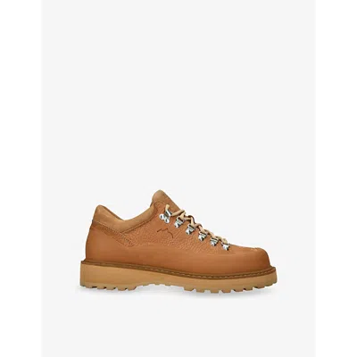 DIEMME MENS CORNARO GOMMA LOW-TOP LEATHER BOOTS TAN EUR 40 / 6 UK