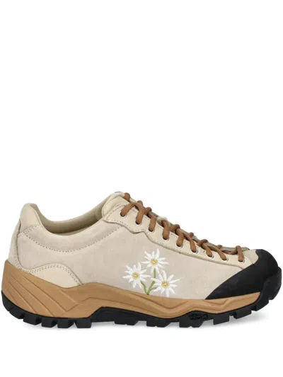 Diemme Movida Embroidered-floral Trail Trainers In Neutral