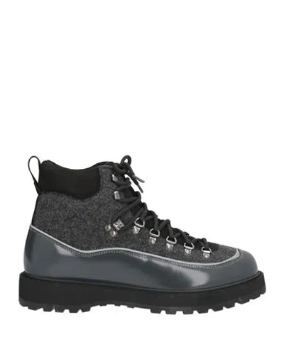 Diemme Roccia Vet Gala Man Ankle Boots Charcoal Size 10 Leather, Textile Fibers In Animal Print