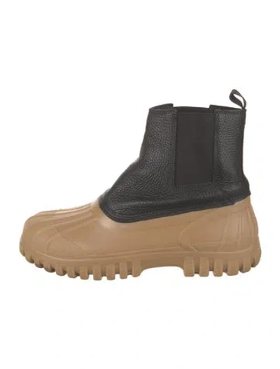 Pre-owned Diemme Rubber Colorblock Pattern Rain Boots In Neutral