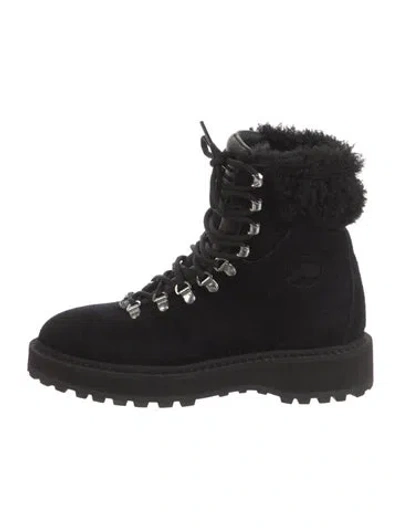 Pre-owned Diemme Suede Combat Boots In Black
